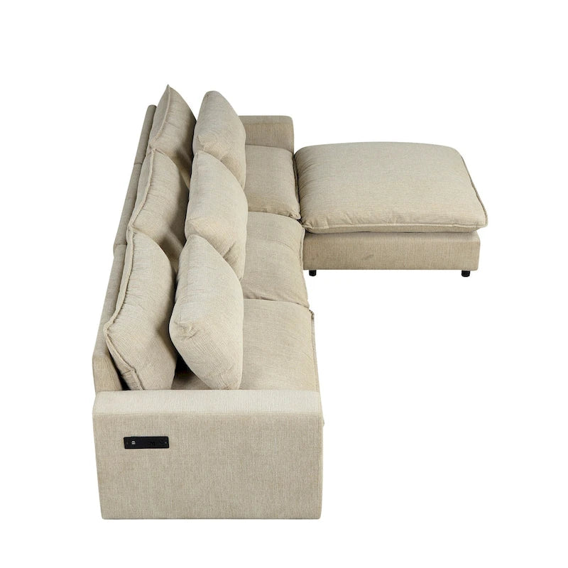 128inch Sectional Sofa Cloud Sofa Chenille Upholstered Sofa