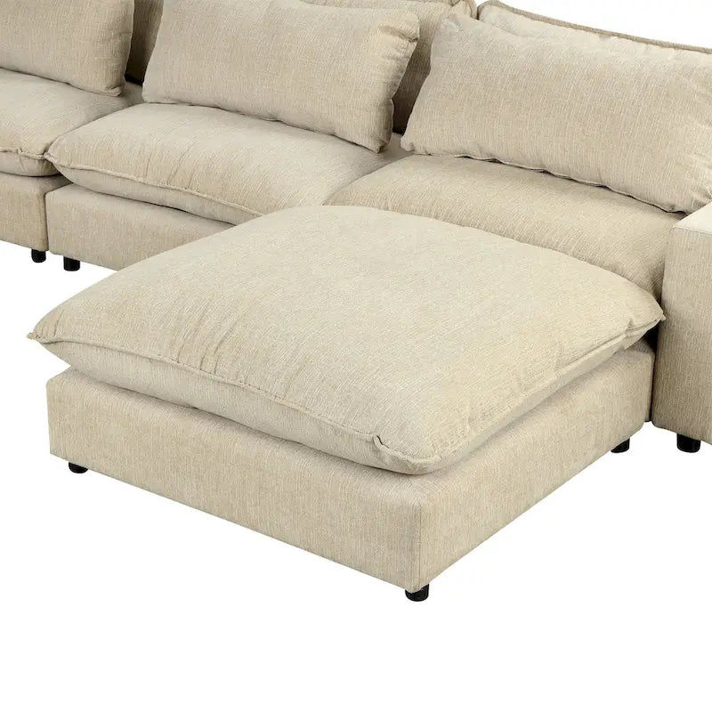 128inch Sectional Sofa Cloud Sofa Chenille Upholstered Sofa