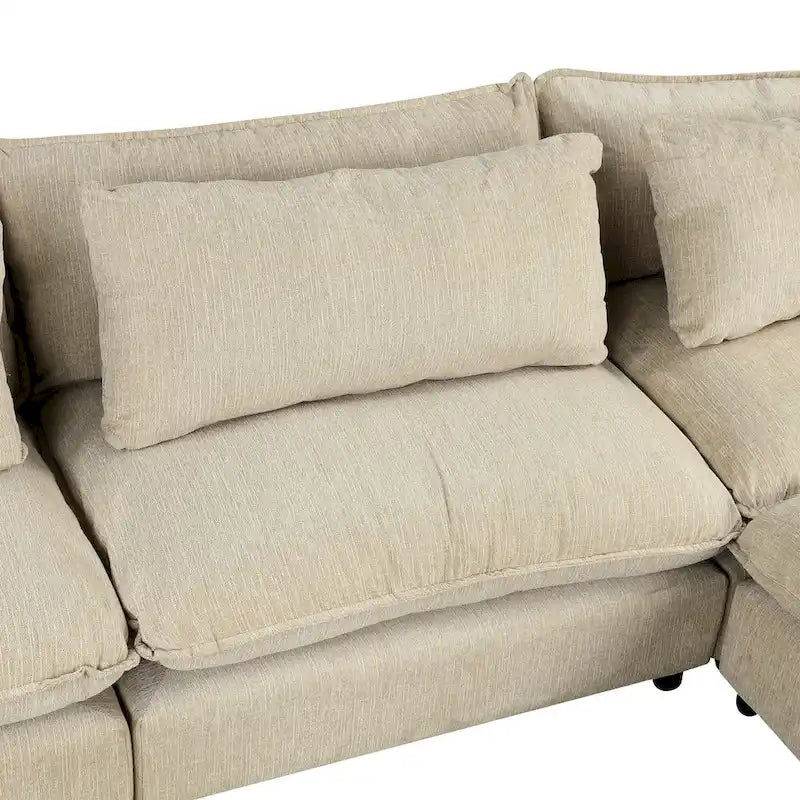 128inch Sectional Sofa Cloud Sofa Chenille Upholstered Sofa