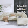 Oversized L-Shaped Corduroy Corner Couch with Armrest Storage