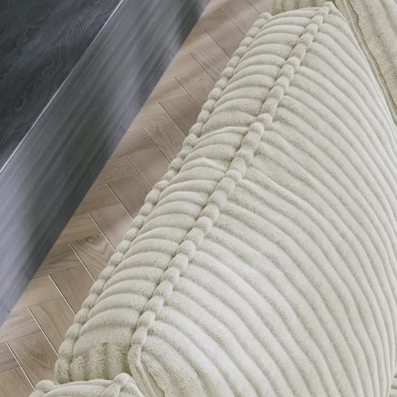 Oversized L-Shaped Corduroy Corner Couch with Armrest Storage