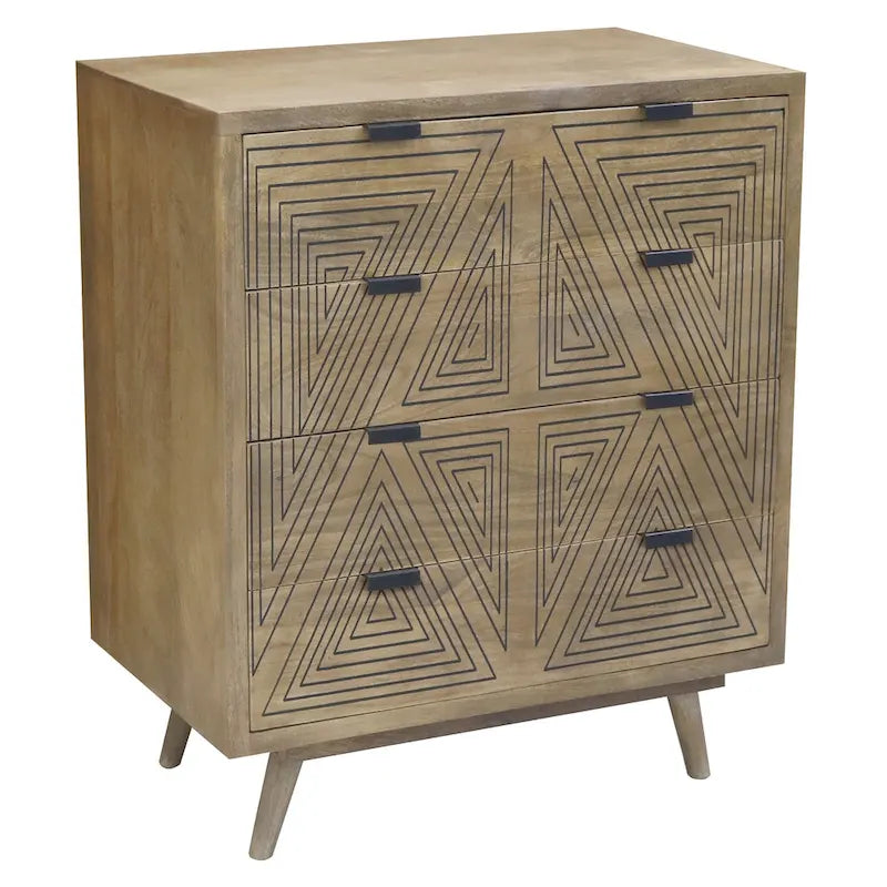 Mid-Century Modern 4-Drawer Mini Chest