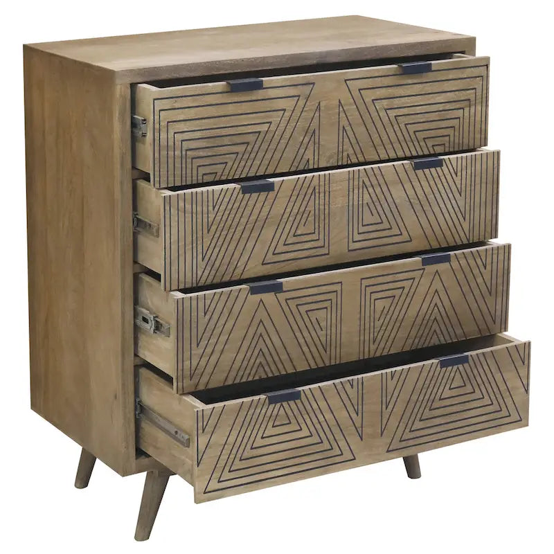 Mid-Century Modern 4-Drawer Mini Chest