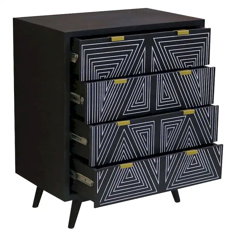 Mid-Century Modern 4-Drawer Mini Chest