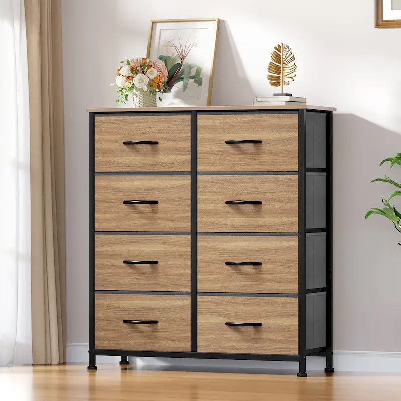 Modern 8-drawers Vertical Fabric Dresser Bedroom Storage Tower