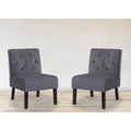 Velvet Tufted Back Accent Chair Set of 2