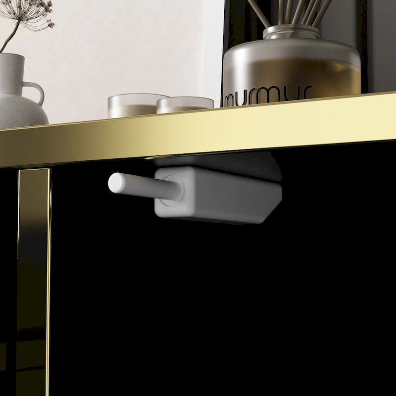 4-Door Kitchen Sideboard with 2 Top Drawers and Accent Storage