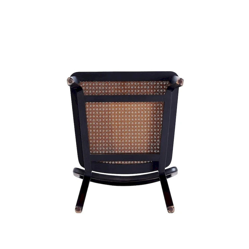 Modern Cane Dining Chair with Ash Wood Frame and Natural Rattan Seat, Pack of 2