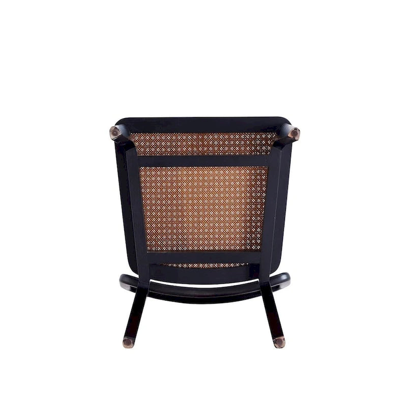 Modern Cane Dining Chair with Ash Wood Frame and Natural Rattan Seat, Pack of 2