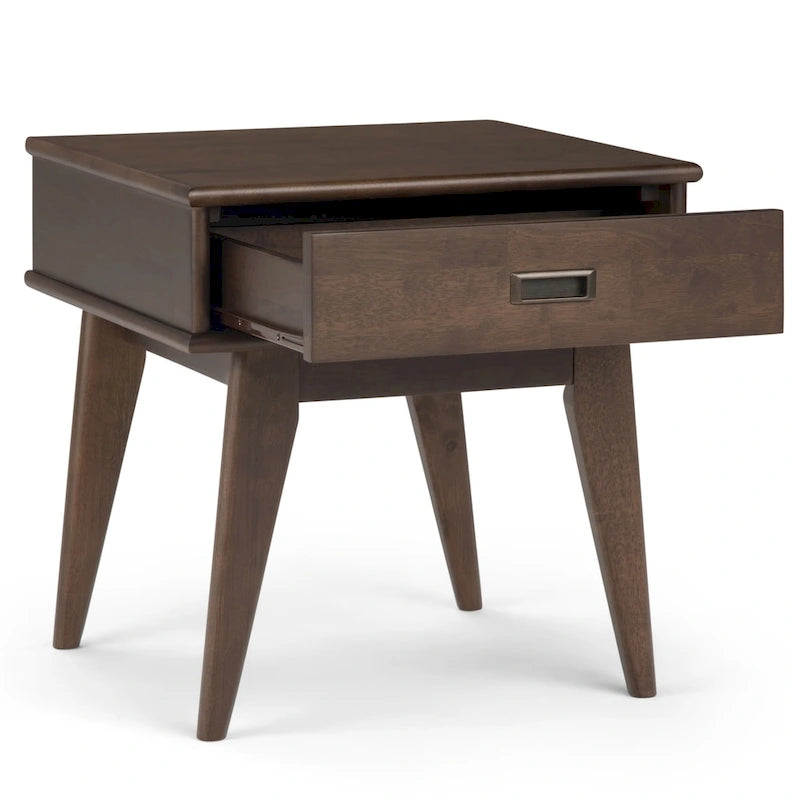 Solid Hardwood 22" Rectangle Mid-Century Modern End Table