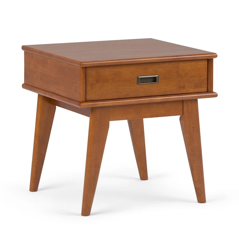 Solid Hardwood 22" Rectangle Mid-Century Modern End Table