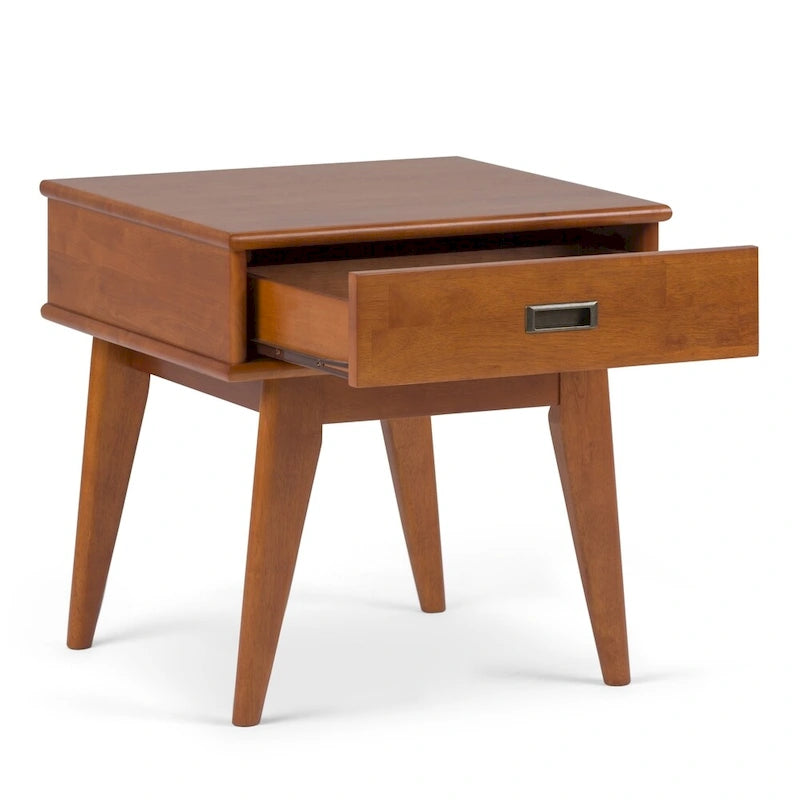 Solid Hardwood 22" Rectangle Mid-Century Modern End Table