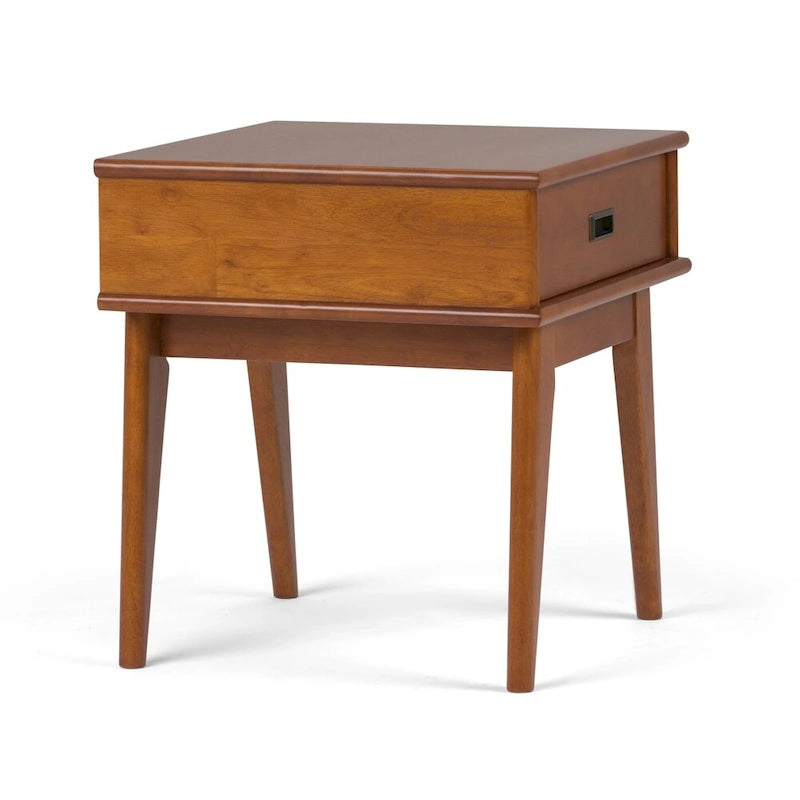 Solid Hardwood 22" Rectangle Mid-Century Modern End Table