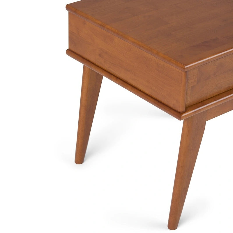 Solid Hardwood 22" Rectangle Mid-Century Modern End Table