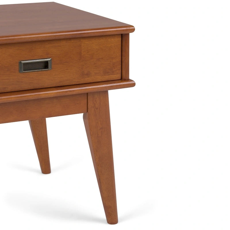 Solid Hardwood 22" Rectangle Mid-Century Modern End Table