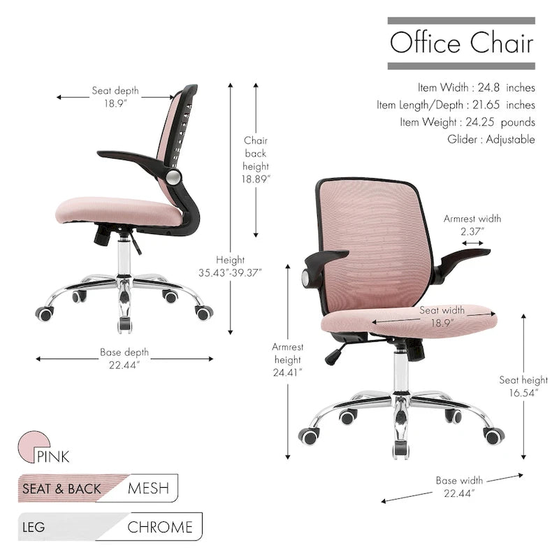 Ergonomic Mesh Back Office Chair with Adjustable Height and 360° Swivel
