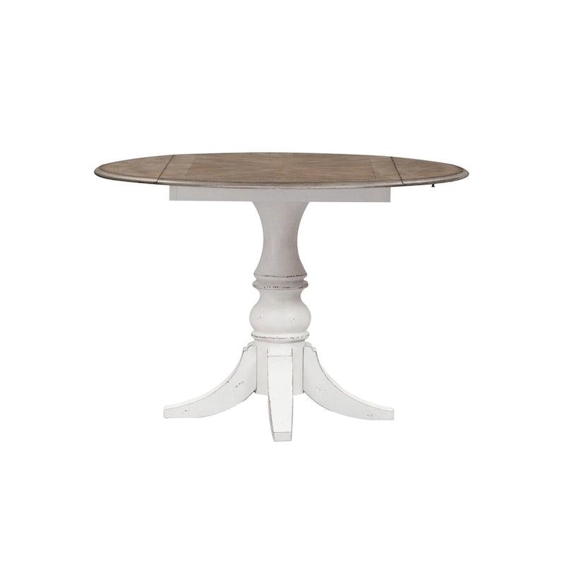 Magnolia Manor Antique White Weathered Bark 3 Piece Drop Leaf Set