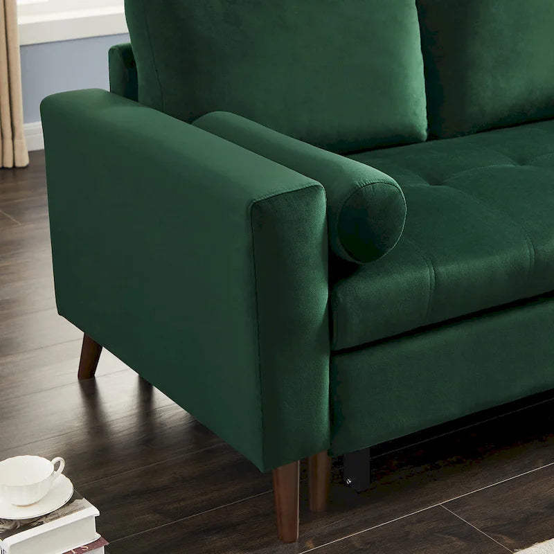 88 Reversible Pull out Sleeper Sectional Storage Sofa Bed,Corner sofa-bed with Storage Chaise Left/Right Handed Chaise