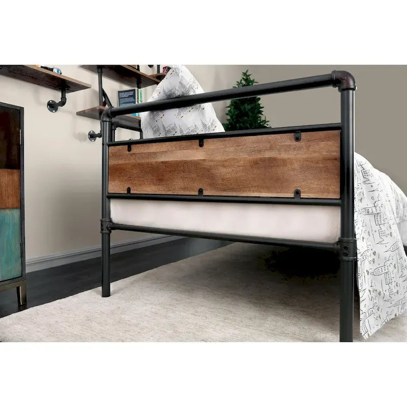 Industrial Black Metal Twin Corner Daybed