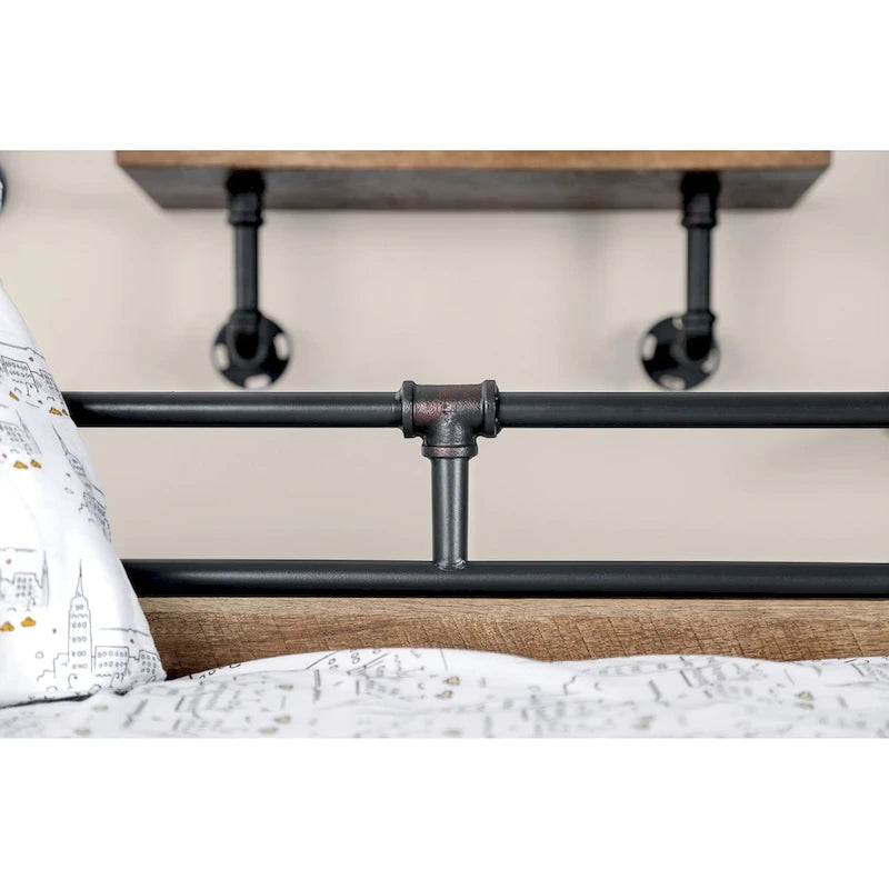 Industrial Black Metal Twin Corner Daybed