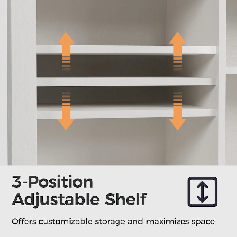 52-Inch Bar Cabinet with Wine Rack and Large Storage