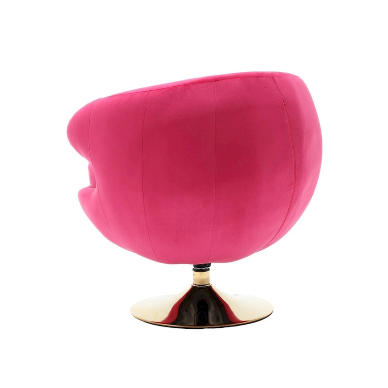 Velvet 360° Swivel Right Cuddle Barrel Accent Chair
