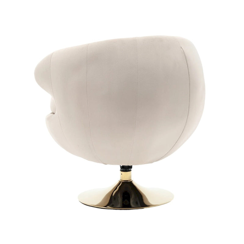 Velvet 360° Swivel Right Cuddle Barrel Accent Chair