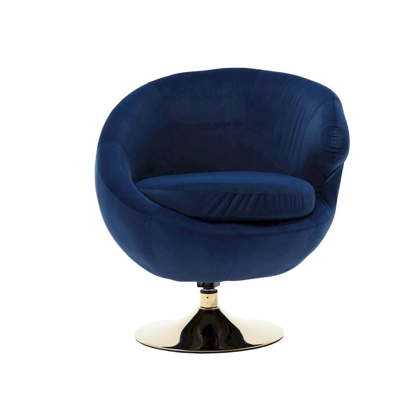 Velvet 360° Swivel Right Cuddle Barrel Accent Chair