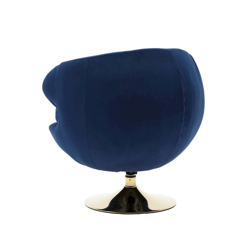 Velvet 360° Swivel Right Cuddle Barrel Accent Chair