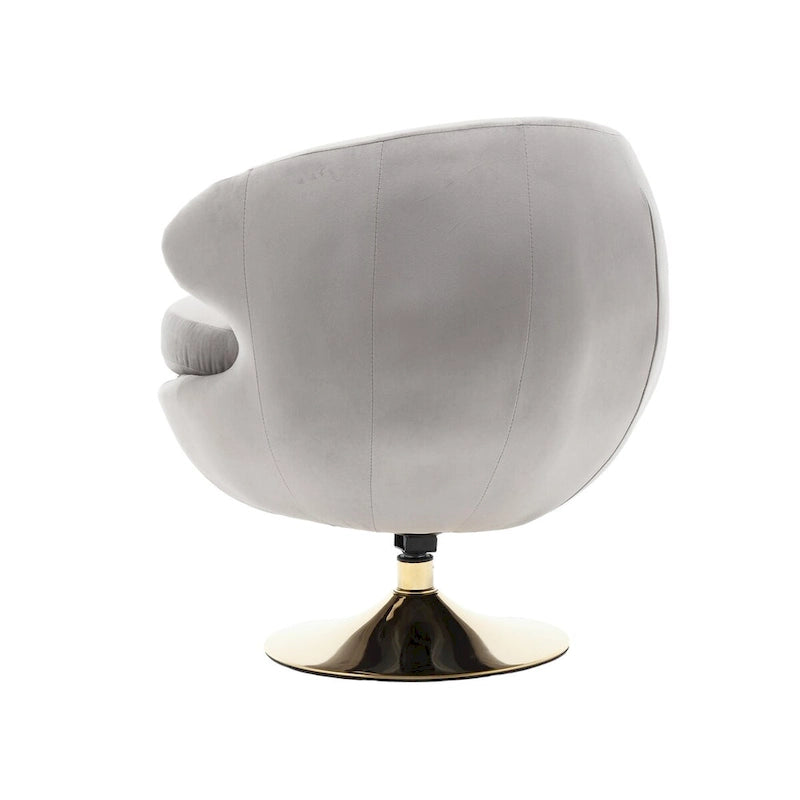 Velvet 360° Swivel Right Cuddle Barrel Accent Chair