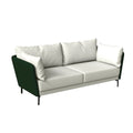 3-Seater Leather Sofa with Metal Legs and Removable Cushions