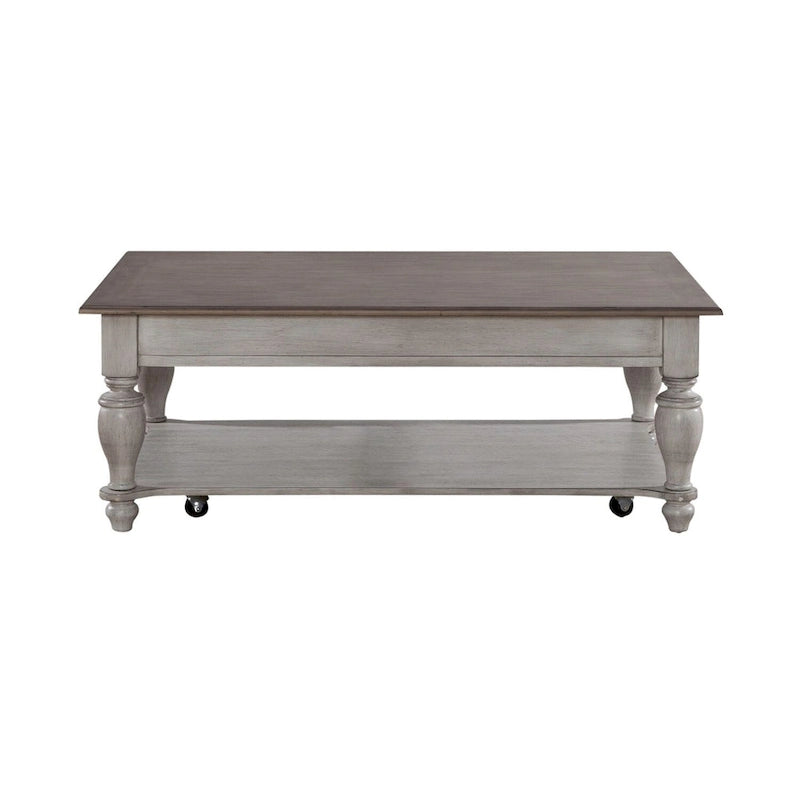 Rustic Wood Cocktail Table Set with Storage