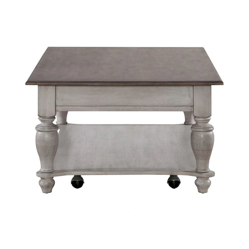 Rustic Wood Cocktail Table Set with Storage