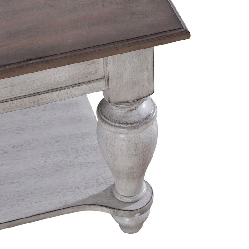 Rustic Wood Cocktail Table Set with Storage