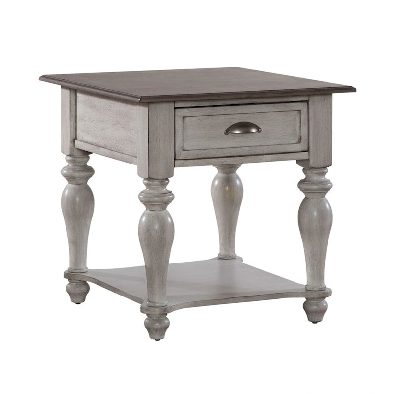 Rustic Wood Cocktail Table Set with Storage