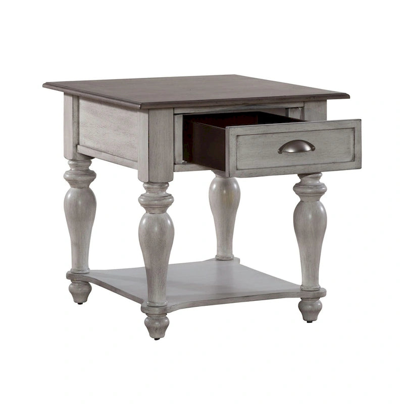Rustic Wood Cocktail Table Set with Storage