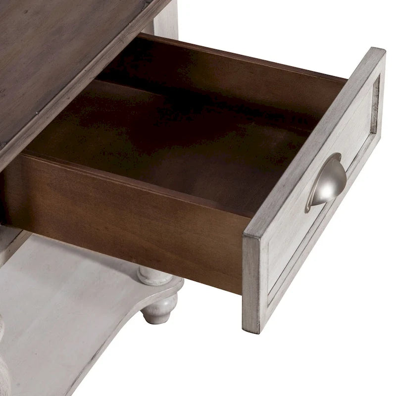 Rustic Wood Cocktail Table Set with Storage