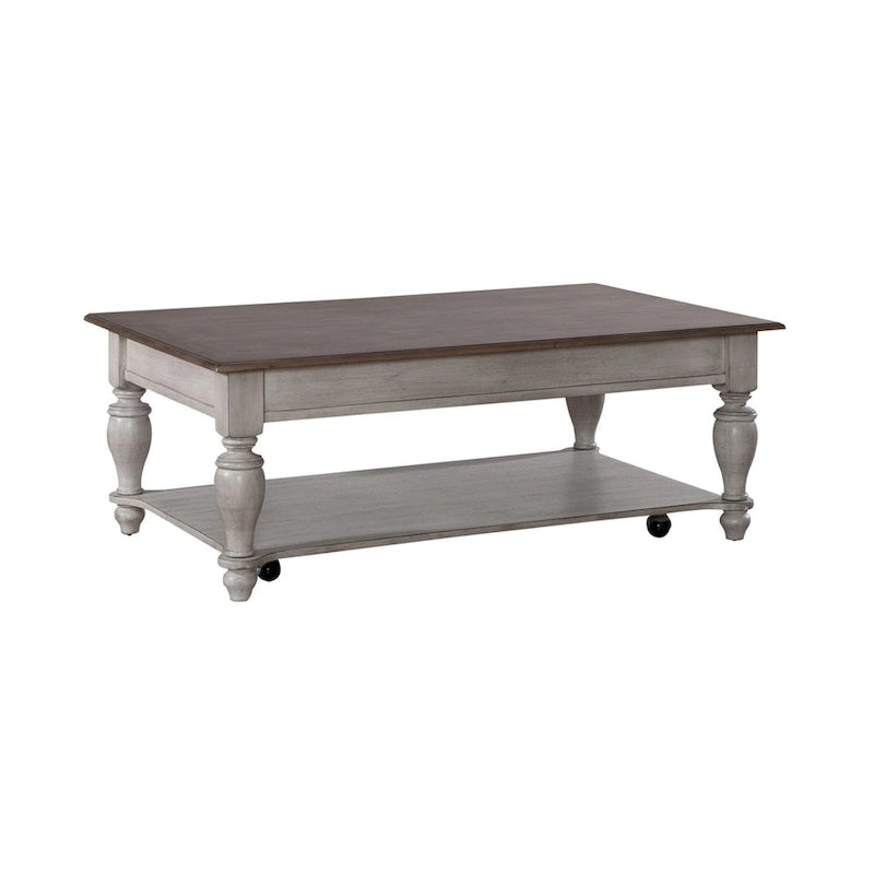 Rustic Wood Cocktail Table Set with Storage