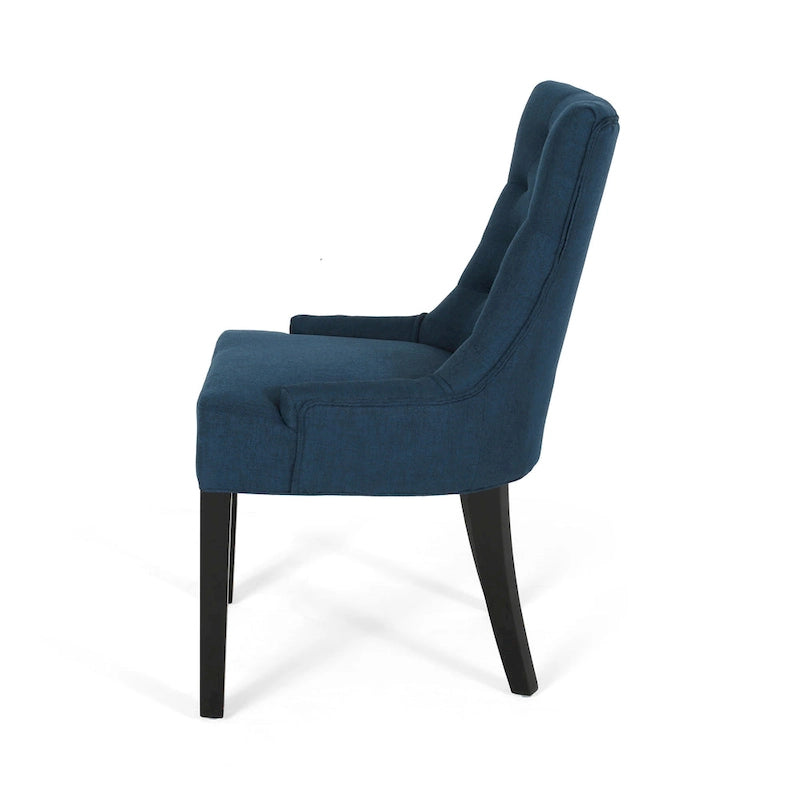 Set of 2 Fabric Upholstered Dining Chair with Tapered Legs
