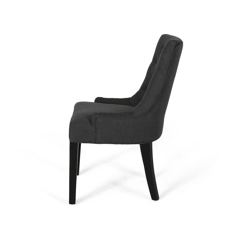 Set of 2 Fabric Upholstered Dining Chair with Tapered Legs