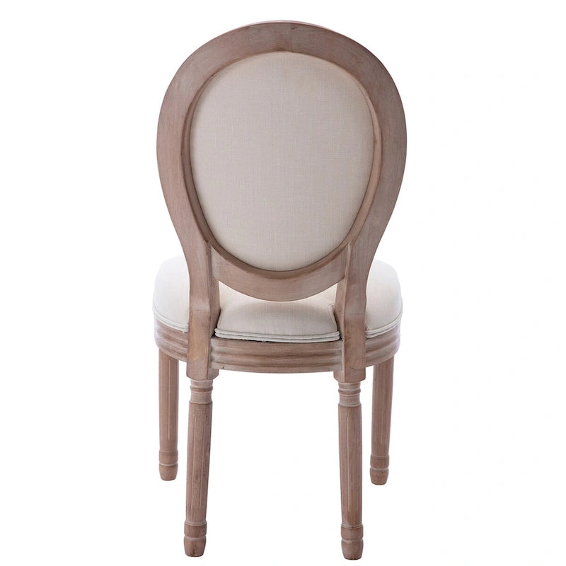 French Vintage Upholstered Dining Side Chair Set of 2