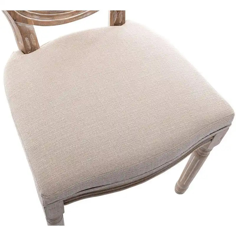 French Vintage Upholstered Dining Side Chair Set of 2