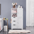Freestanding Bathroom Storage Cabinet with Open Compartments